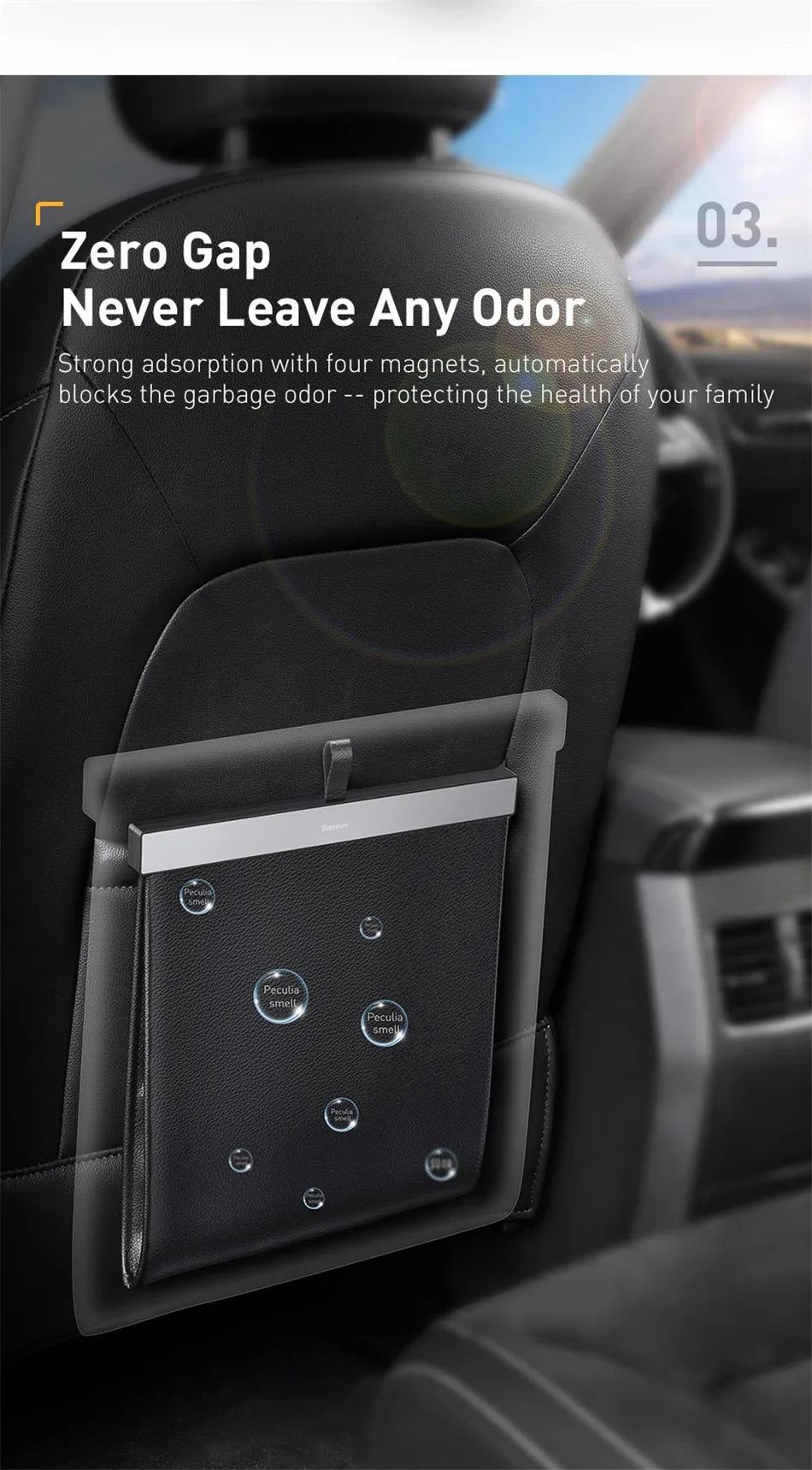 Backseat Magnetic Trash Bin