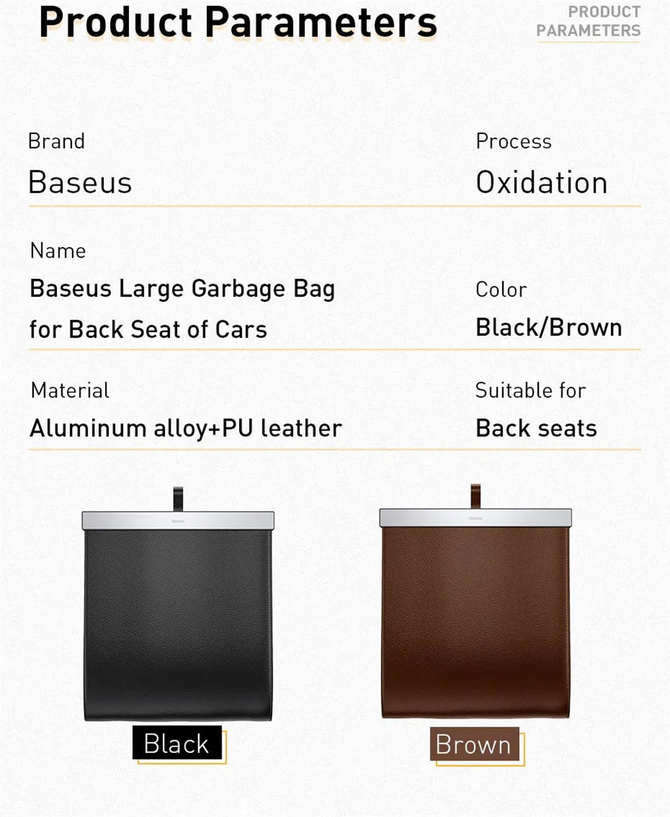 Backseat Magnetic Trash Bin