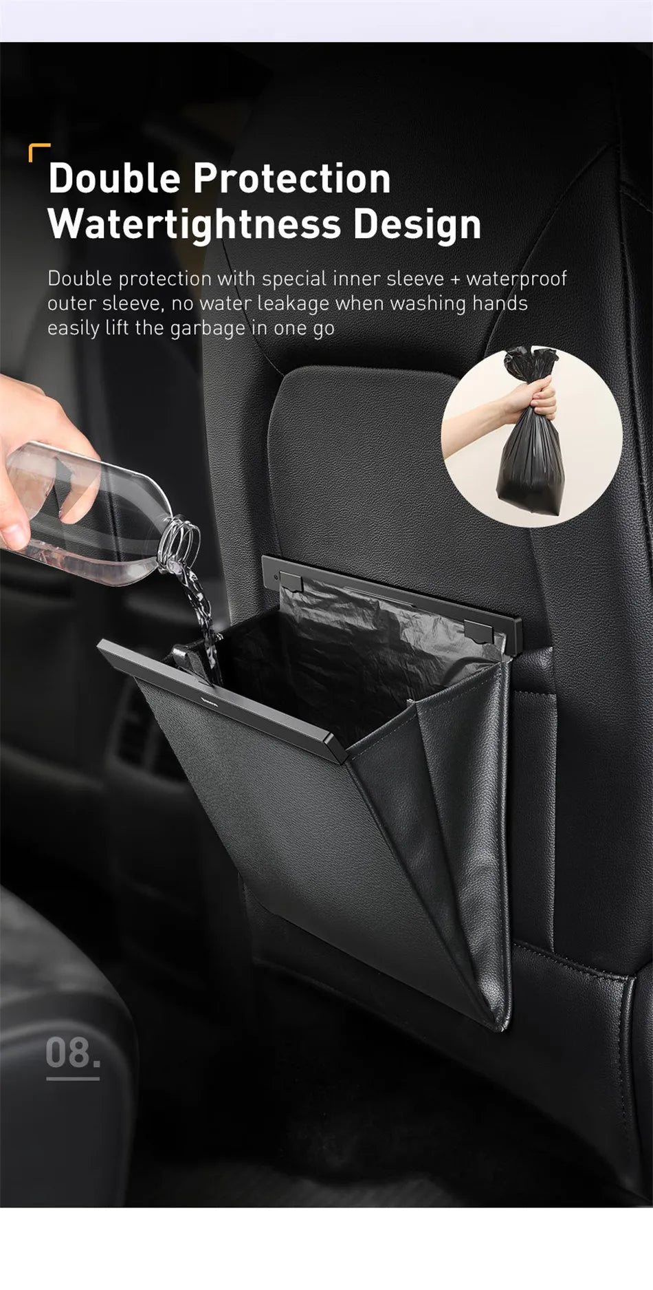 Backseat Magnetic Trash Bin