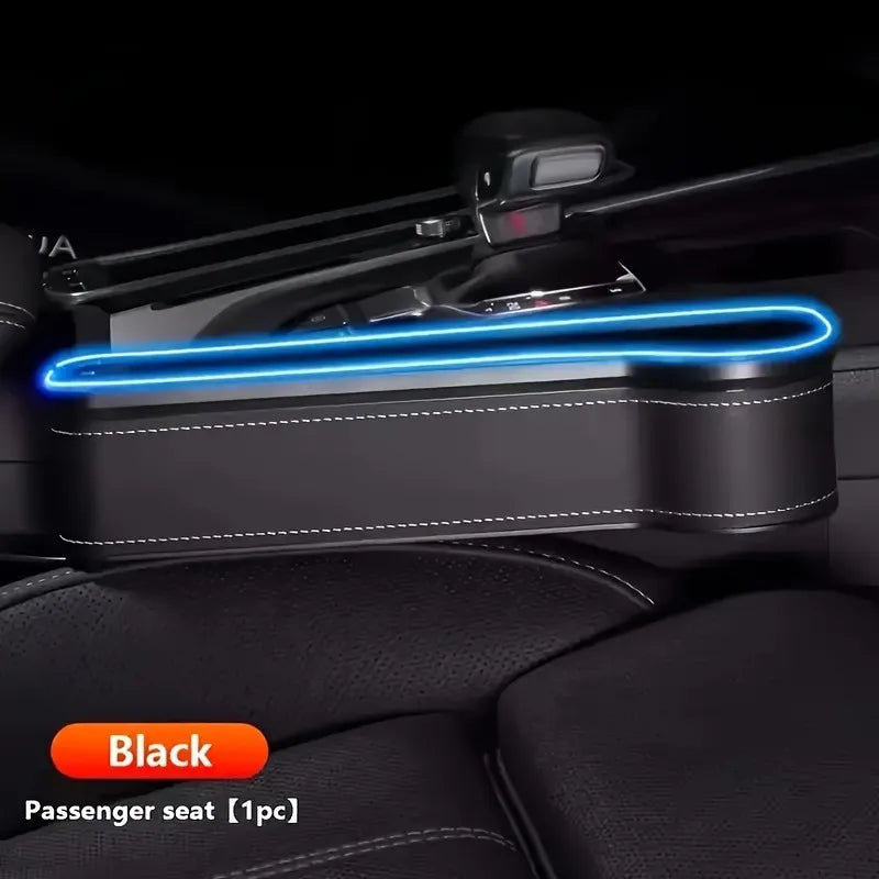 LED Seat Gap Storage Box W/ USB Charging Ports