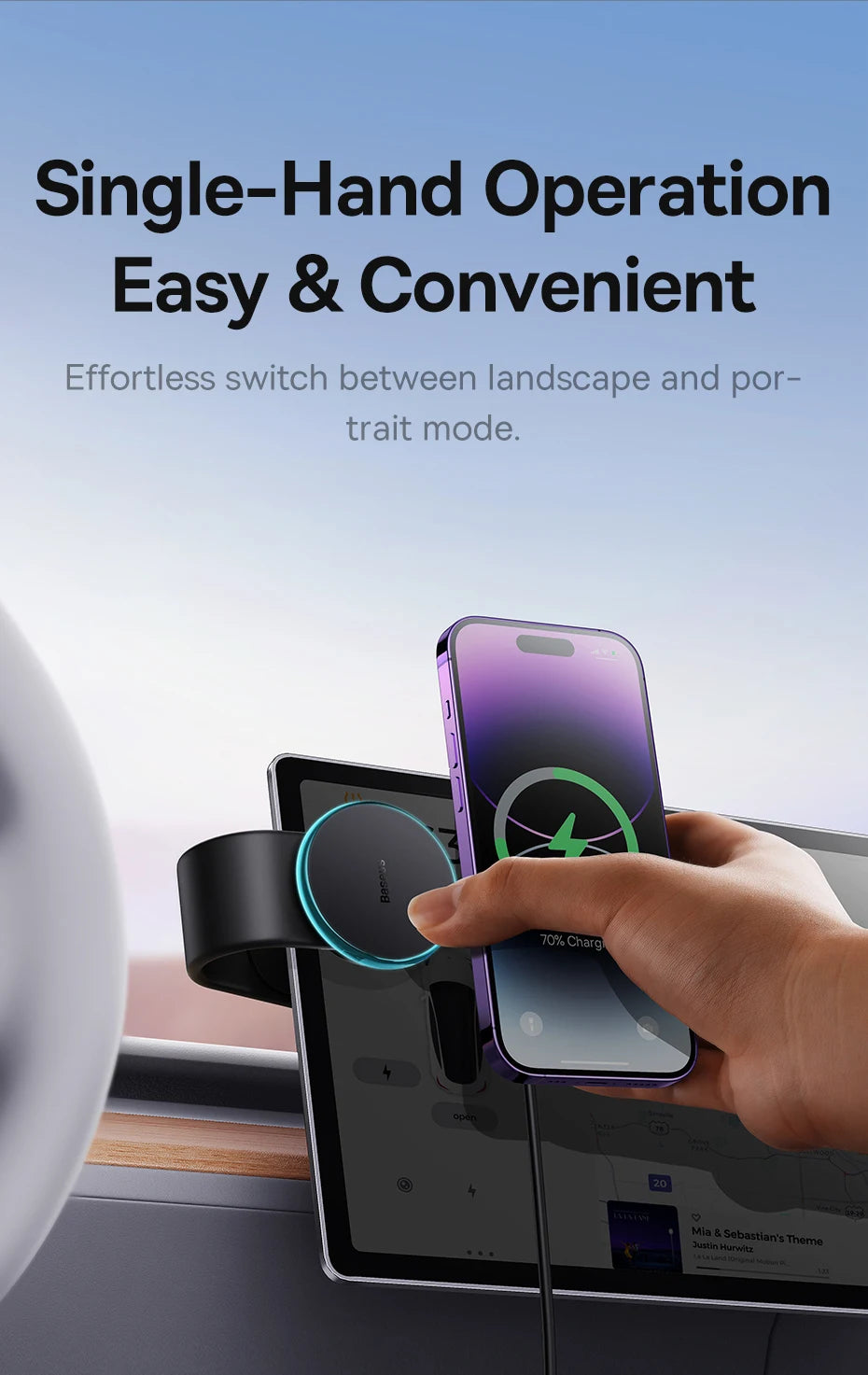 Magnetic Phone Holder W/ Wireless Charging