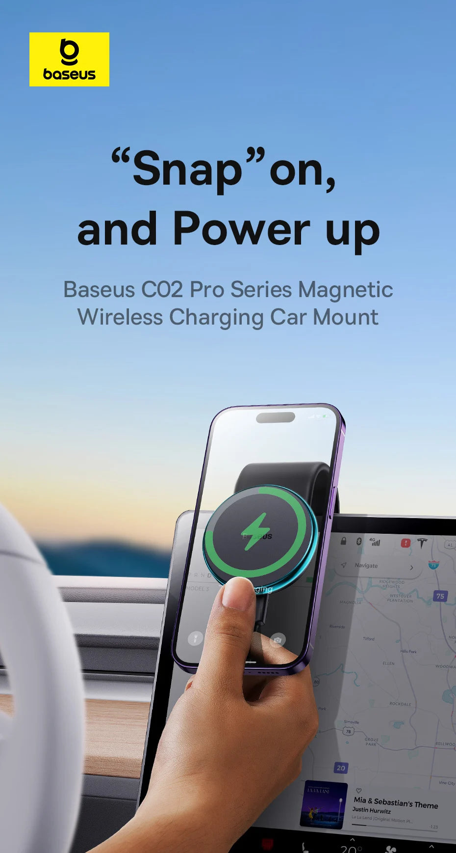 Magnetic Phone Holder W/ Wireless Charging