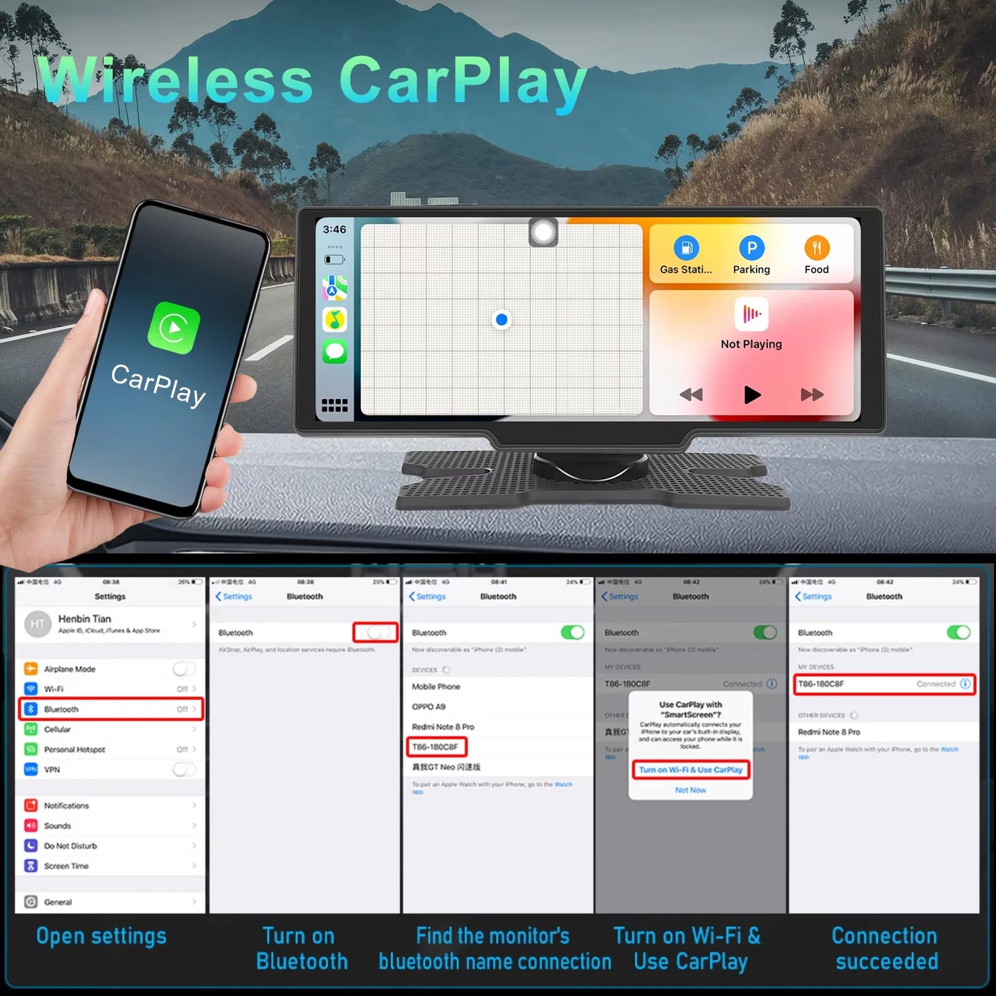 Wireless CarPlay & Android Auto 10.2" Display