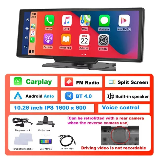 Wireless CarPlay & Android Auto 10.2" Display