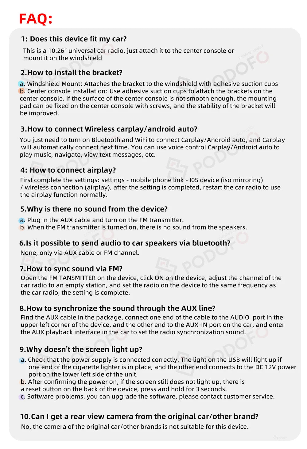 Wireless CarPlay & Android Auto 10.2" Display