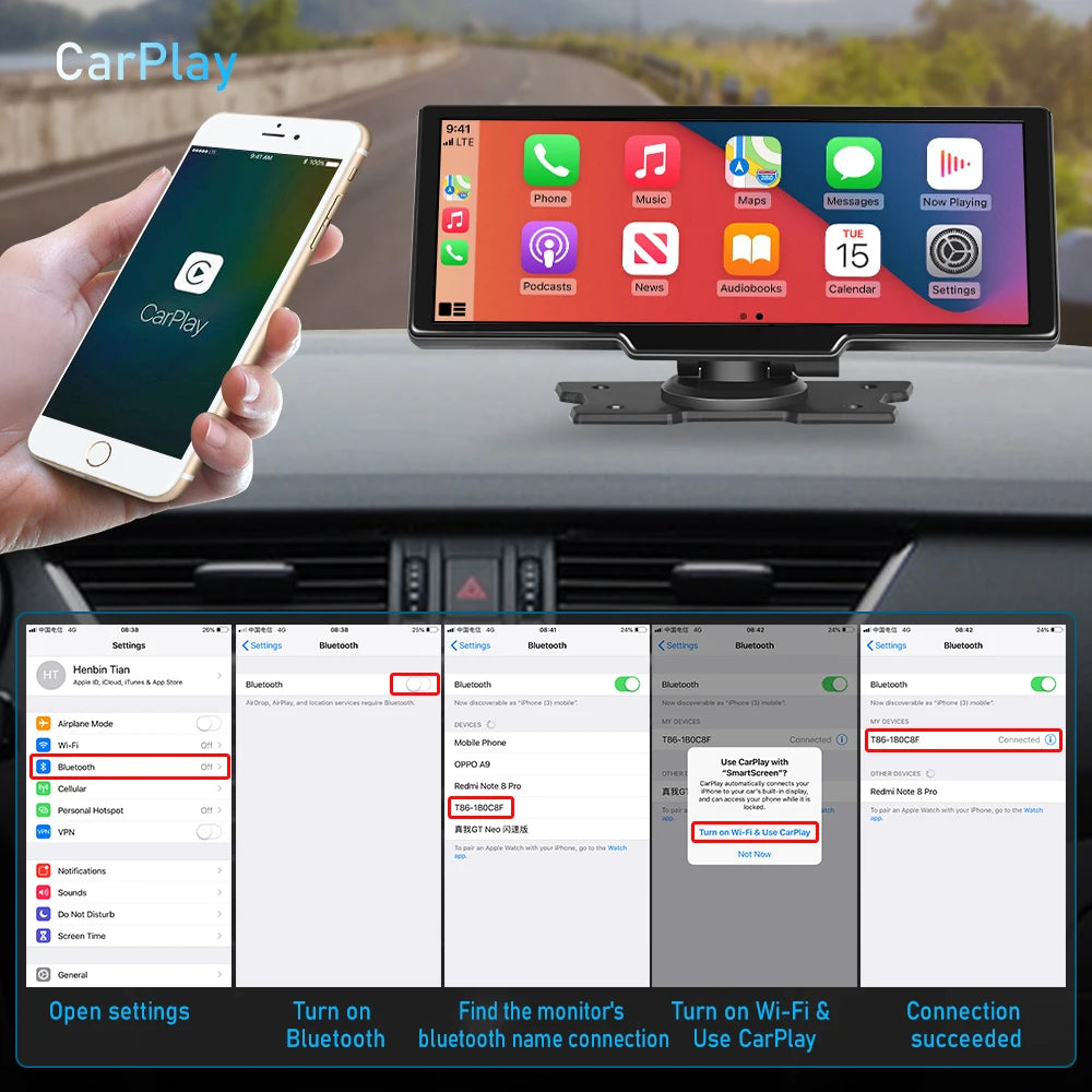 Wireless CarPlay & Android Auto 10.2" Display
