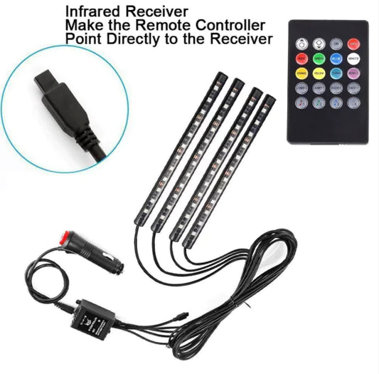 Interior Atmosphere LED Lights W/ RGB Music Rhythm Control